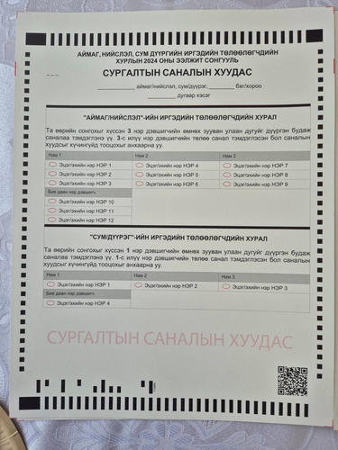 Орон нутгийн сонгуульд хэрхэн санал өгөх вэ?